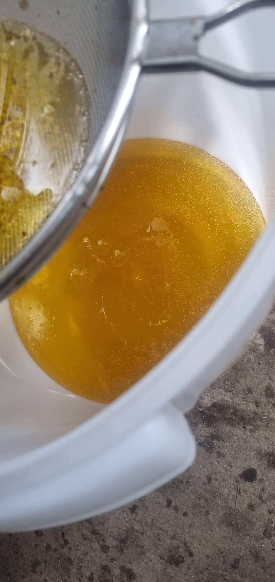 Svježe izvrcan domaći med u kanti — prirodni livadski med